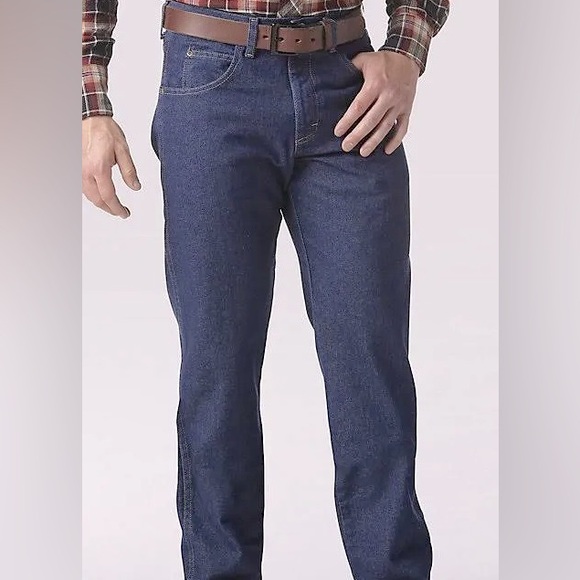 Wrangler Other - Wrangler Rugged Wear Cotton Stretch Flex Denim Blue Jeans 48x30